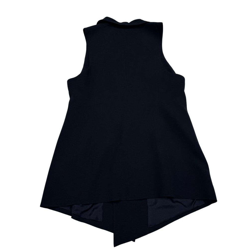 Eileen Fisher Women's Black Sleeveless 100% Silk Open Front Vest Jacket, Size S - Picture 2 of 7